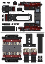 ocuklar iin hazr model Tren maketi ablonu, paper craft model